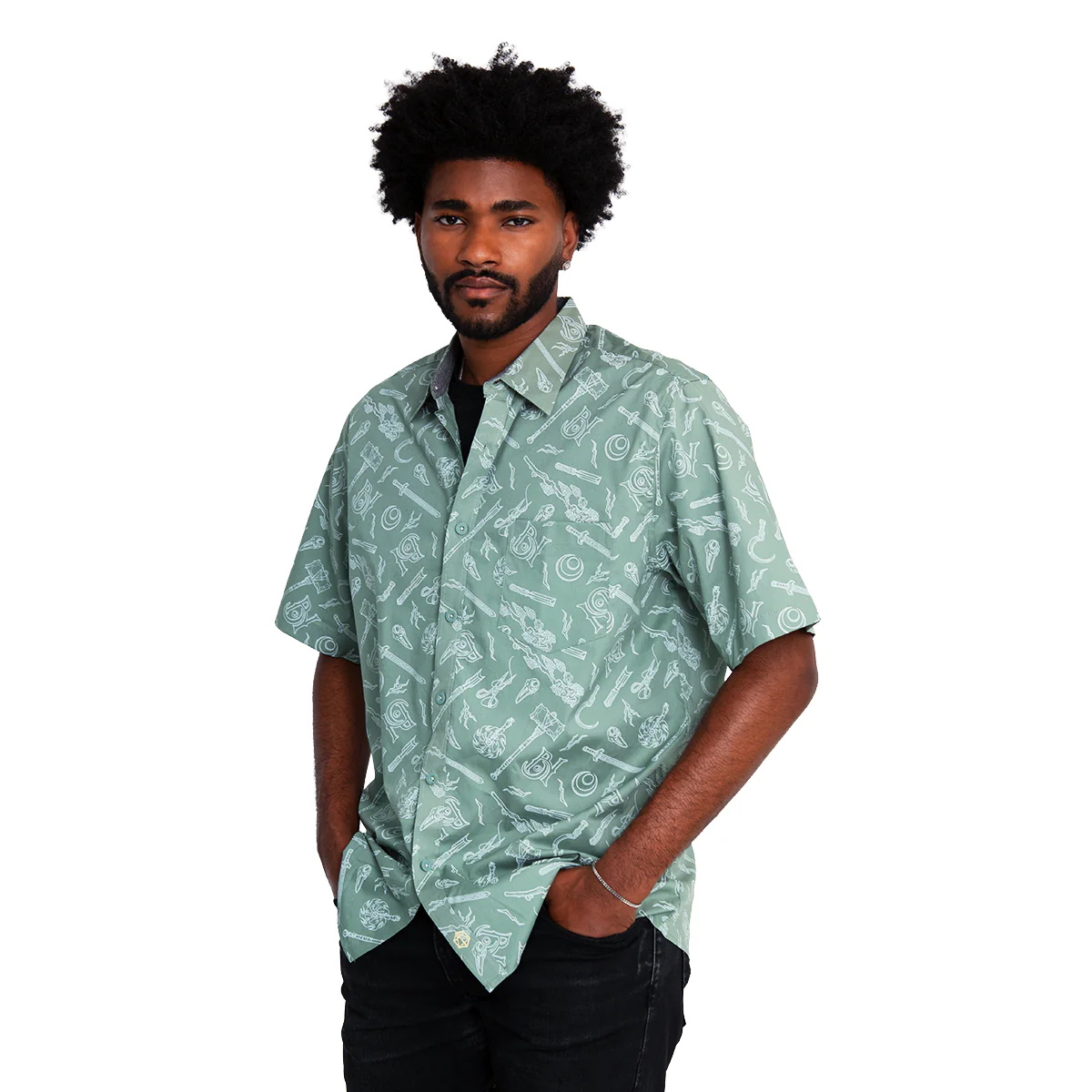 Bells Hells Weapons Button Down Short Sleeve Shirt - Image 2